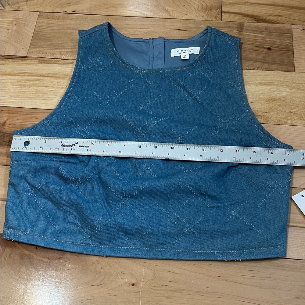 Kirious Los Angeles Denim Crop Top - Picture 3 of 11